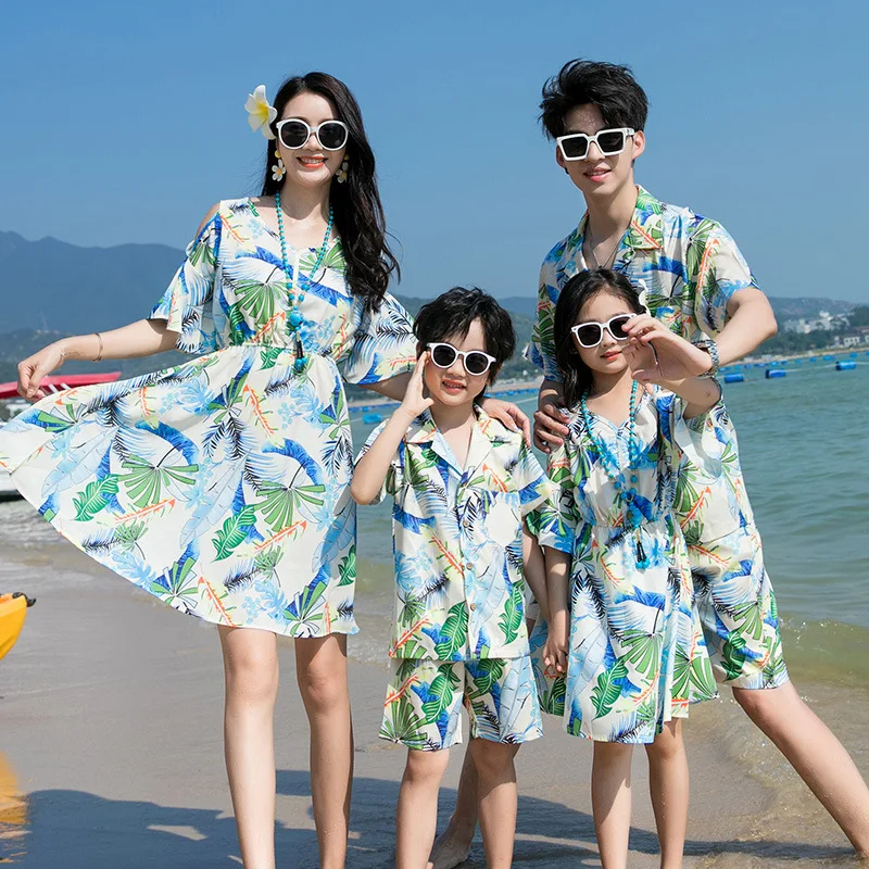Plant Parent Clothing - Wakacje Para Wygląd Rodzic-dziecko Ubrania Plaża