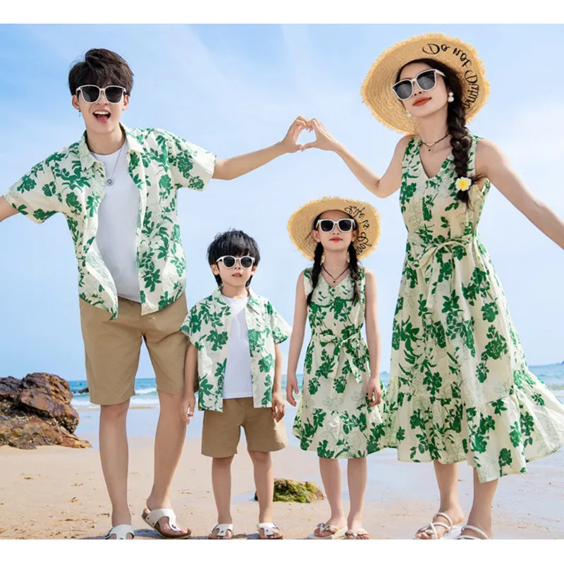 Plant Parent Clothing - Resort Vacation Look Ubrania rodzic-dziecko Dopasowane